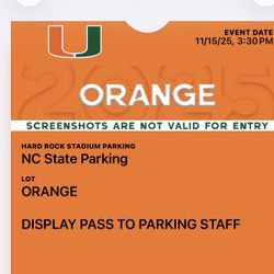 Orange Parking Miami Vs NC