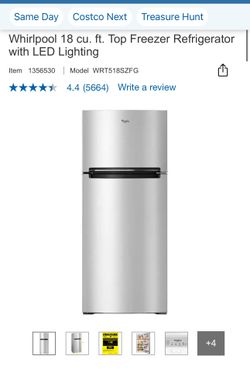 Whirlpool Refrigerator 18 cu ft $300