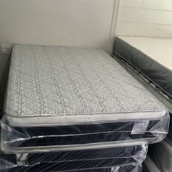 Full Size Mattress Pillow Top 14” Inches Thick Excellent Comfort Also Available: Twin, Queen And King New From Factory Delivery Available