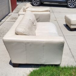 White Leather Sectional