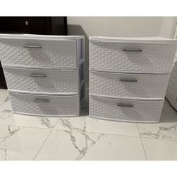 6———STERLITE Wide Weave Plastic Drawers NEW