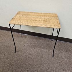 Rattan and Rod Iron Desk/Table
