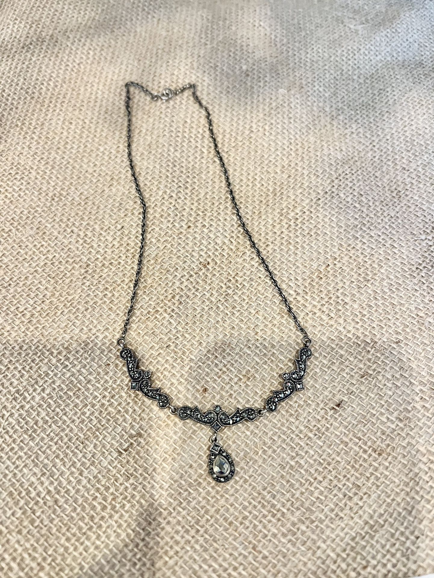 Judith Jack Silver Necklace - Vintage Look / Bridal / Pretty!