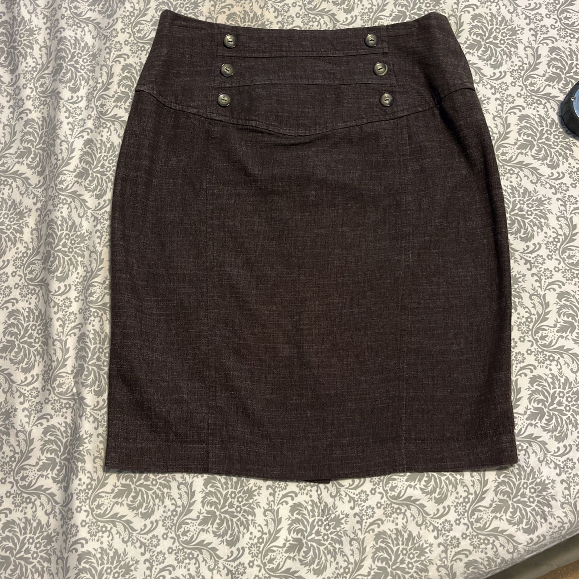 Dark chocolate brown pencil skirt