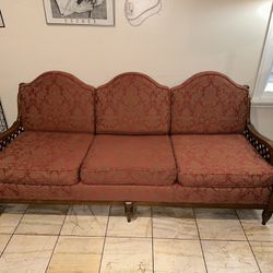 vintage Red Paisley Couch 