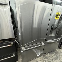 Stainless Steel Bottom Freezer Apartment Size Refrigerator 