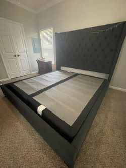King size bed for sale! Excluding mattress