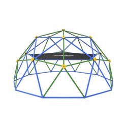 10FT Climbing Dome with Hammock, Outdoor Jungle Gym for Kids, Geometric Dome Climber Supporting 880 Lbs Anti-Rust Metal Outdoor Play Structure ASTM Ap