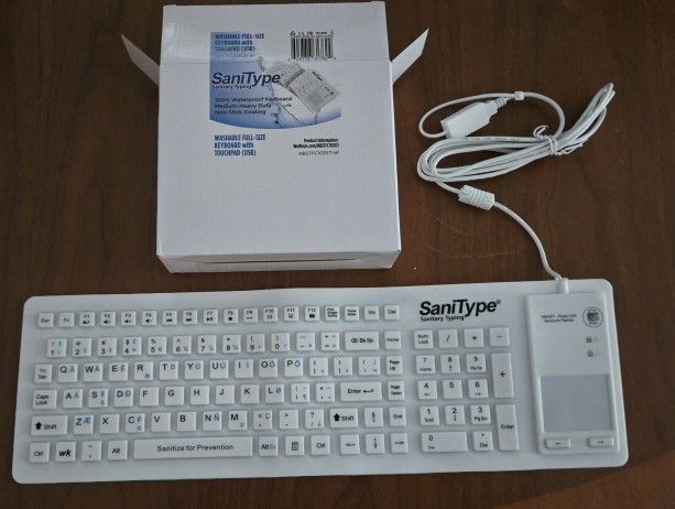 Keyboard Waterproof Flexible Very Thin Profile Fullsize With Touchpad