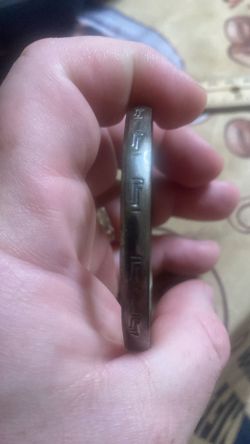 Vintage Sterling Silver 925 Handmade Etched Bangle Bracelet