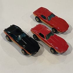 Vintage 1982 & 1983 Hot Wheels The Hot Ones GHO Corvette Stingrays Loose