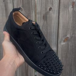 Christian Louboutin black suede trainers