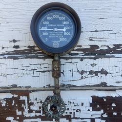 For the industrious person in your life; Antique Brass and Glass Factory Gauge Wall Art: