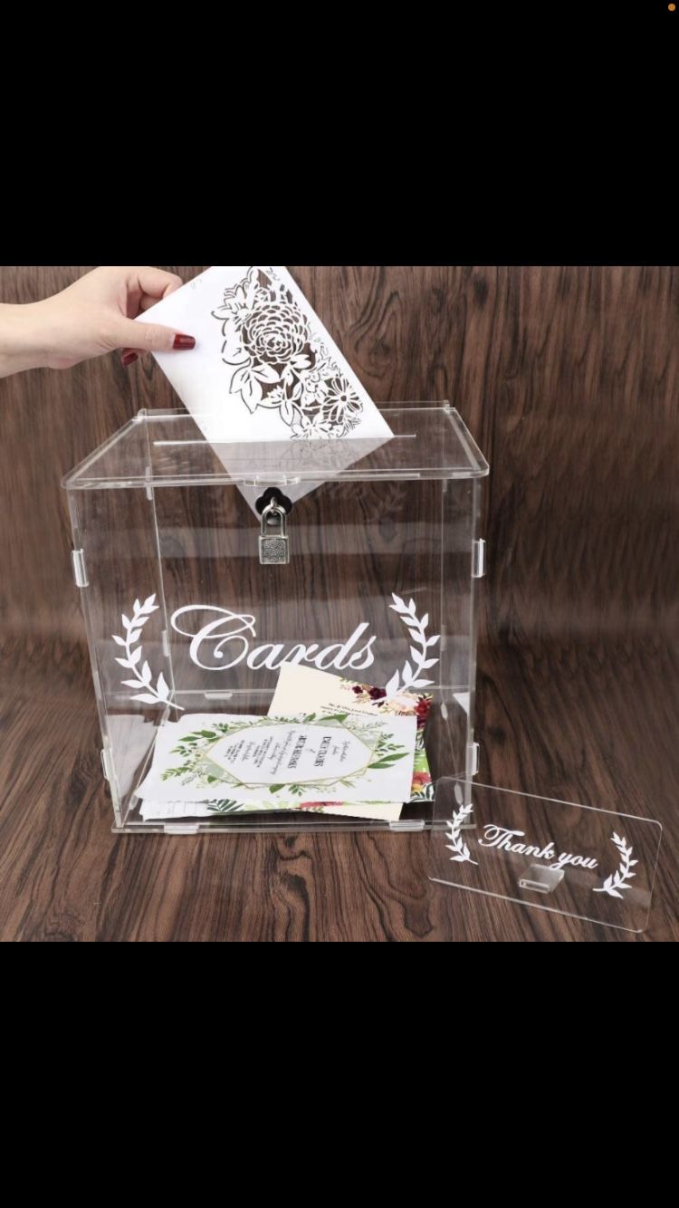 Wedding Acrylic Card Box (new never used)