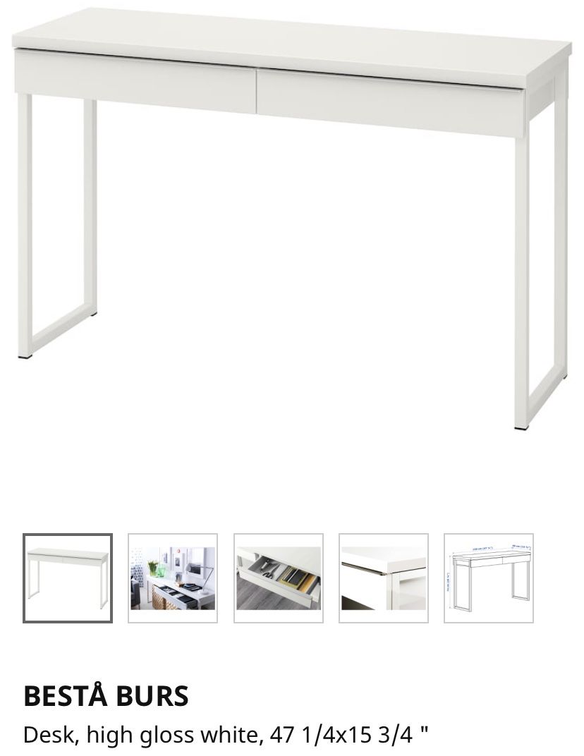 Besta burs ikea white high gloss desk