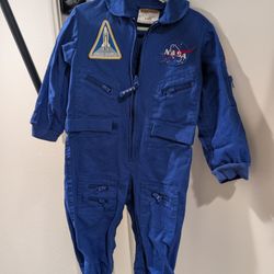 EUC Astronaut NASA 18 Months Costume Fasteners Diaper Change Blue Jumpsuit