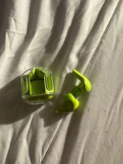 Lime Green Wireless Earbuds with Charging Case
