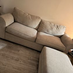 Grey Sofa With Ottoman