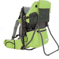 ClevrPlus Cross Country Baby Backpack Carrier Green, Toddler Hiking Backpack with Comfortable Seat, Adjustable Straps & Belt, Foldable Frame Lightweig