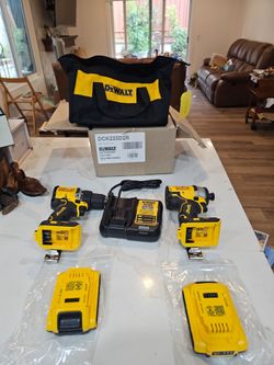 DeWalt 20V Brushless Drill Impact Kit 2 Batteries Charger Bag Factory Reconditioned