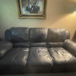 Leather Reclining Couch And Reclining Chair 