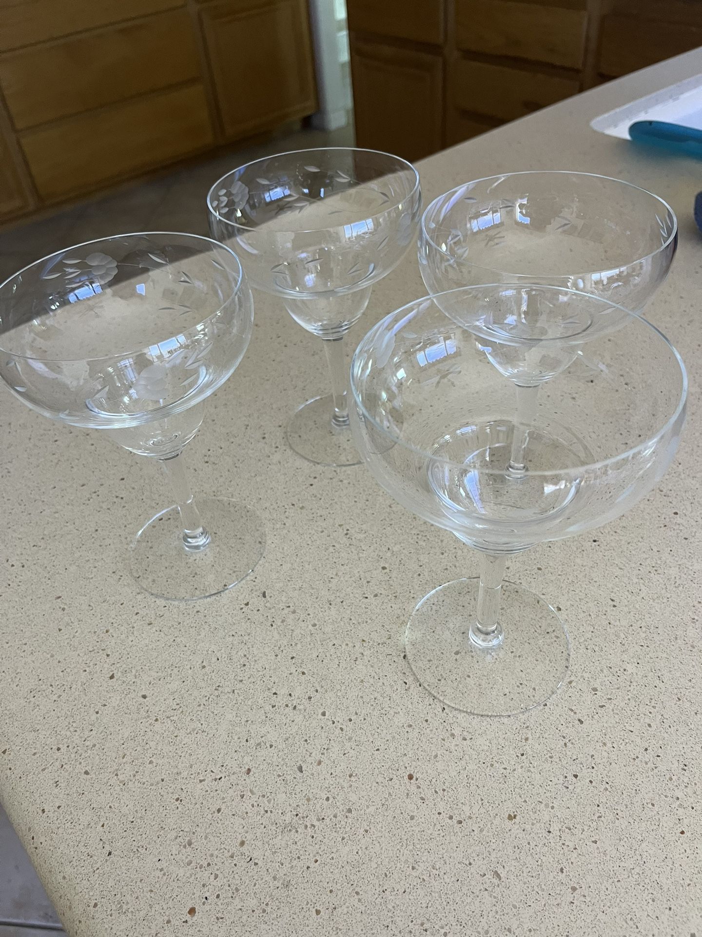 (4) PRINCESS HOUSE CRYSTAL MARGARITA GLASSES