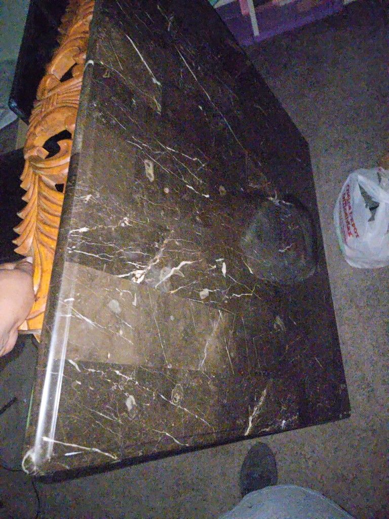 Marble And Wooden Coffee Table