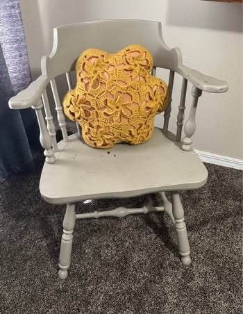 Sturdy Wooden Accent Chair with BOHO Pillow just $8