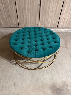 Safavieh Couture Rumi Tufted Velvet Ottoman - Emerald