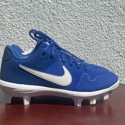 NEW Nike Alpha Huarache Varsity Low Metal Baseball Cleats Kids Size 4.5 BLUE