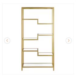 Brass Finish Bookshelf 