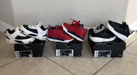 3 Pairs Of Jordan Toddler Shoes. Size 5C