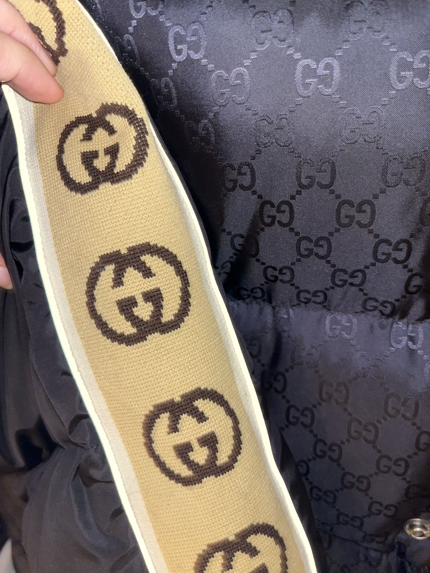Gucci Black & Tan Down Puffer Jacket