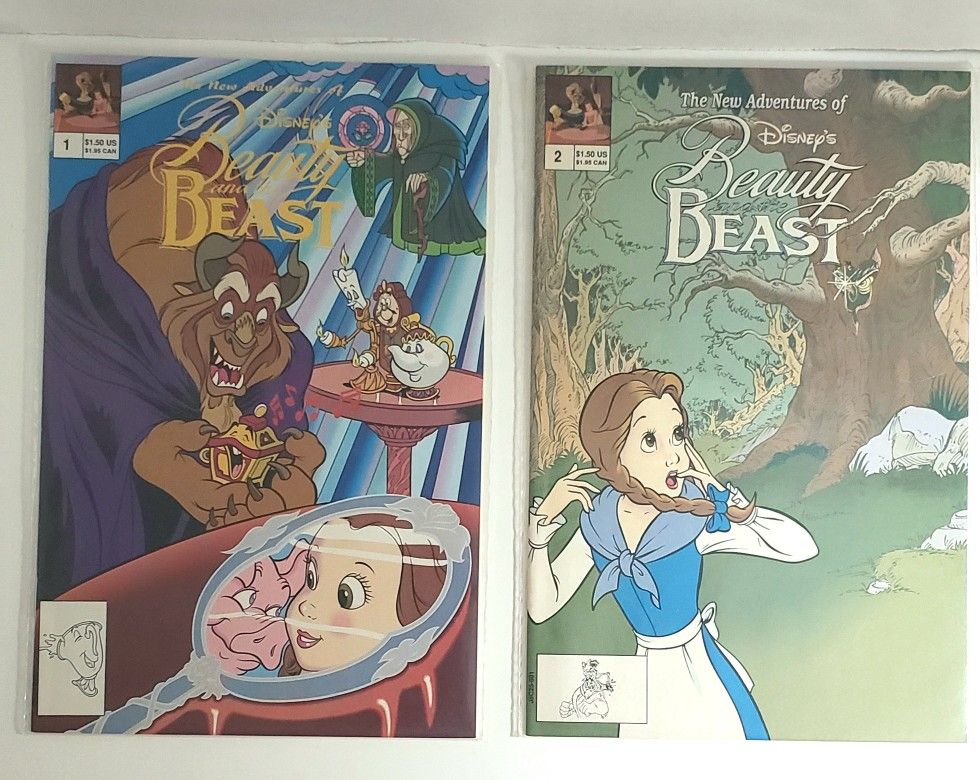 The New Adventures Of Disney's BEAUTY AND THE BEAST Comic #1 & #2 Sealed