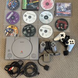 PlayStation 1 Console — 2 Controllers + 11 Games
