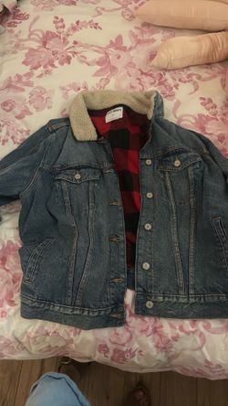 Buffalo plaid denim jacket