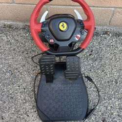 Thrustmaster Ferrari 458 Spider Racing Steering Wheel and Pedals for Xbox One