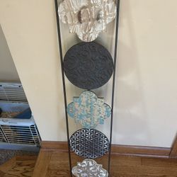 Modern Wall Sculpture Made If Raw Iron And Wood 48x18