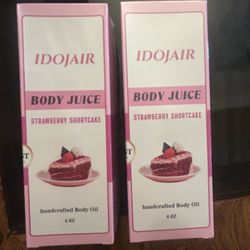 Body Juice Oil Strawberry Handcrafted New/Sealed!  Set Of 2!! Vegan