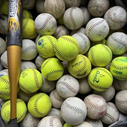 Softball Bat And Balls
