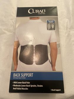Curad Back Support with Dual-Pulley System Black L/XL Size Adjustable 44"