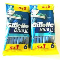 12 packs Gillette Blue II Plus Disposable Razors Rasoirs (Total of 72)