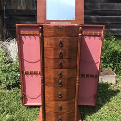 Cherry Wood Jewelry Dresser 