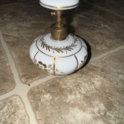 Vintage Hand-Painted Gold & White Porcelain Cabinet Knob / Drawer Pull - Lady Fair Import