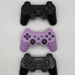 Lot of Sony Playstation 3 PS3 Controller FOR PARTS REPAIR - FLAWED! 2 OEM 1 3rd Party