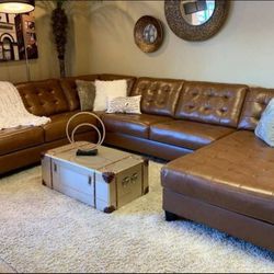 🍄 Baskove Leather Sectional | Recliner Sofa | Leather Recliner | Loveseat | Couch | Sofa | Sleeper| Living Room Furniture| Garden Furniture | Patio 