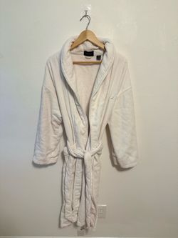 Nautica White Terry Velour Bathrobe – 100% Cotton, One Size,  Super Soft & Plush