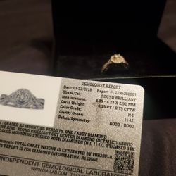 3/4 Cut  Round Diamond Ring/ Vera Collection