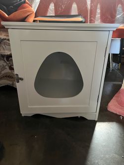 Cat Litter Box Enclosure, Litter Box Furniture Hidden with Towel Bar