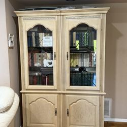 Vintage Antique Style Wood Carved China Cabinet